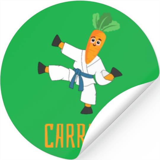 Carrate Carrot Lover Karate Coach Martial Artist Stickers