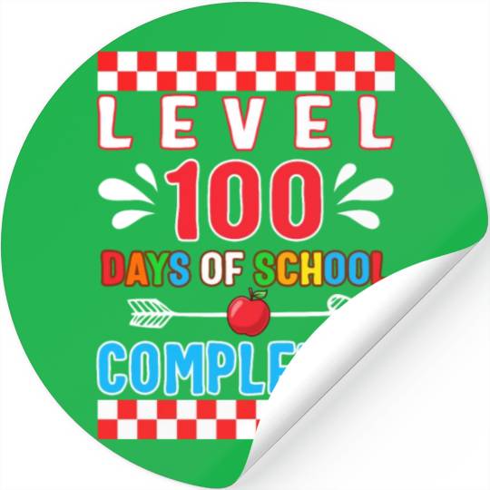 School Stickers, Level 100 Days Of School Completed