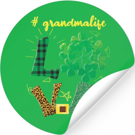 Love Grandma Shamrock Saint Patrick Day Stickers