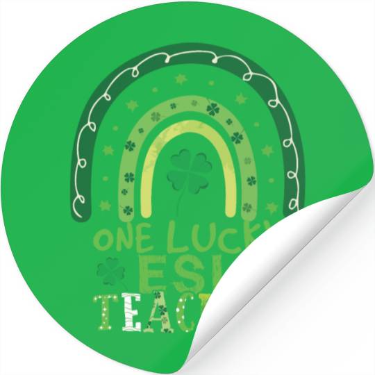 Rainbow Saint Patrick Day Clover Lucky Teacher Stickers