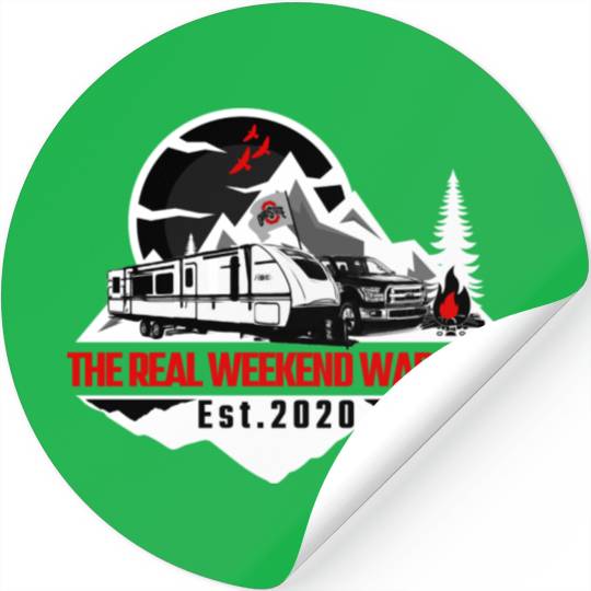 The Real Weekend Warriors Latest Logo in Red Stickers
