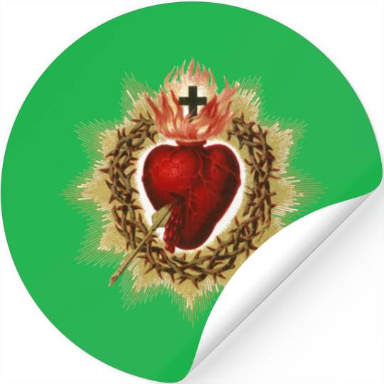 Sacred Heart of Jesus Christ Catholic Blessing Art Stickers