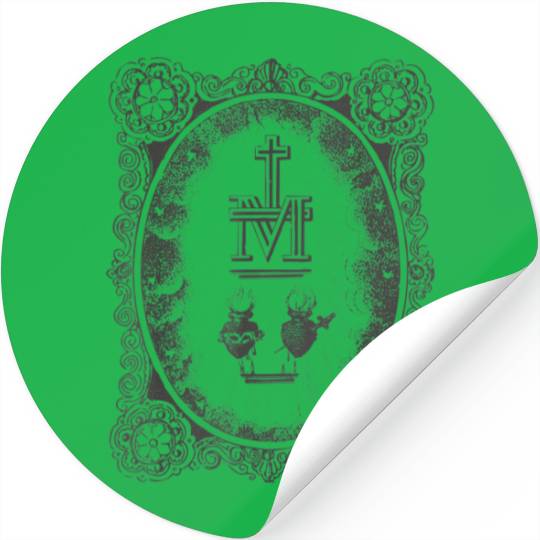 Medal Sacred Heart Immaculate Mary Cath Stickers