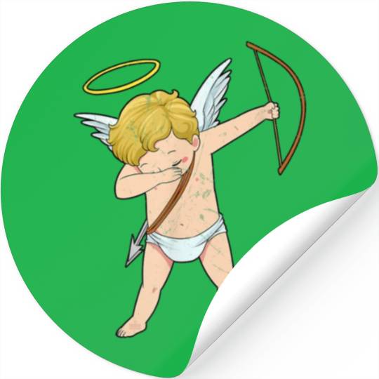 Cupid Dabbing Cute Funny Angel Bow Arrow Valentine Stickers