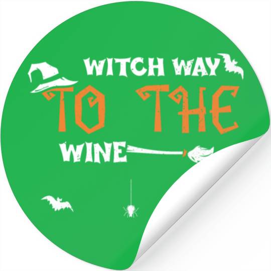 Witch way To The Wine - Halloween Stickers