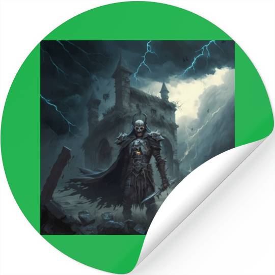 Death Knight in Thunderstorm Stickers