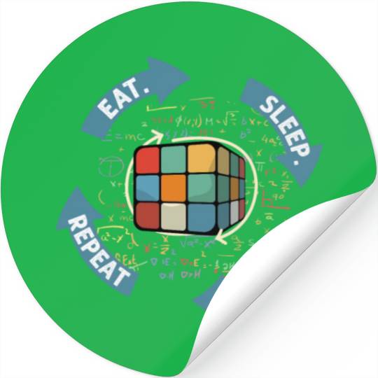 Eat Sleep Solve Repeat Math Speed Cubing Genie Stickers