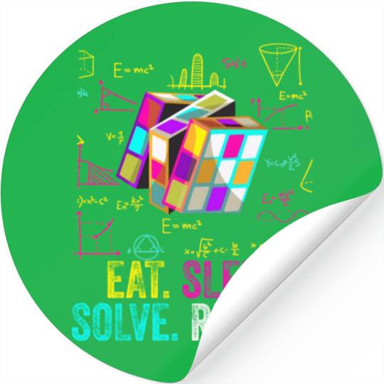 Eat Sleep Solve Repeat Math Speed Cubing Genie Stickers