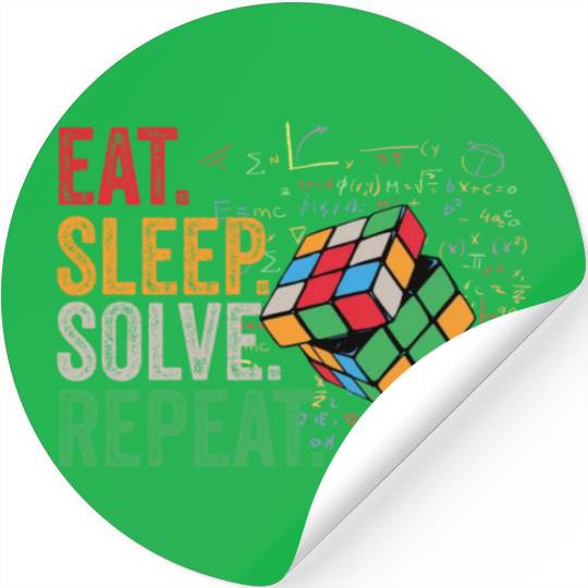 Eat Sleep Solve Repeat Math Speed Cubing Genie Stickers