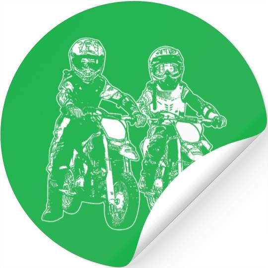Kids Brother Sister Friends Motorbike Rider Dirt Stickers