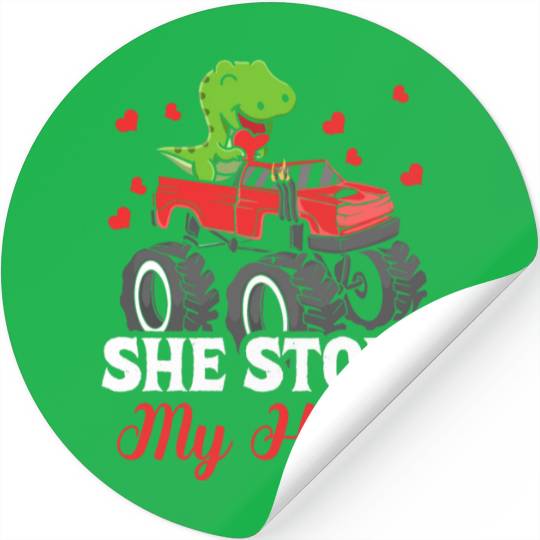 She Stole My Heart Dinosaur T-Rex Truck Stickers