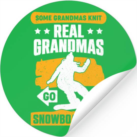 Snowboarding Grandma Snowboarder Old Woman Gift Stickers