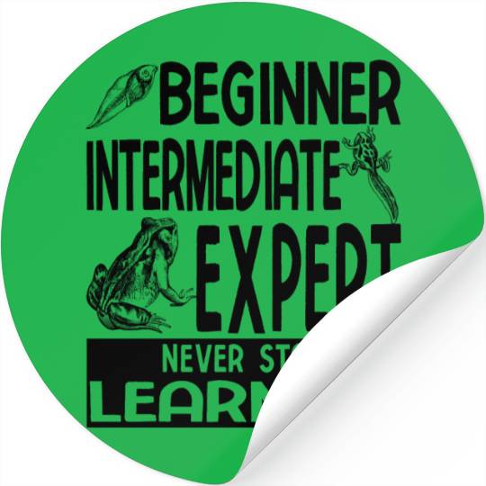 Never Stop Learning Frog Metamorphosis Stickers