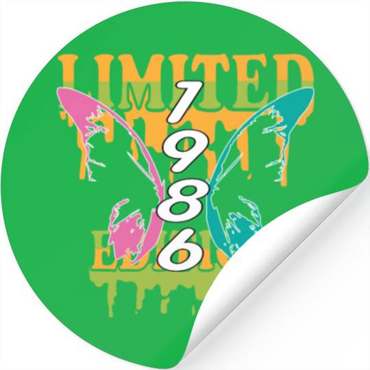 1986 Born Limited Edition Butterfly Gift Stickers