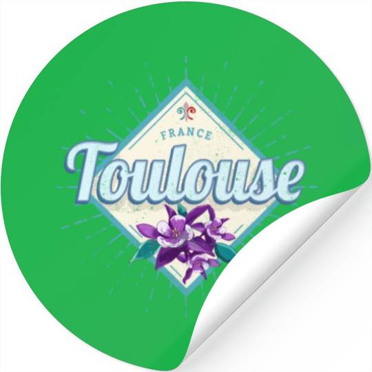 Toulouse City France Retro Violets Vintage Stickers