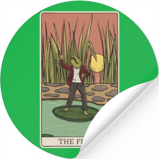 Cottagecore Frog Tarot Card "The FROG" for a Tarot Stickers
