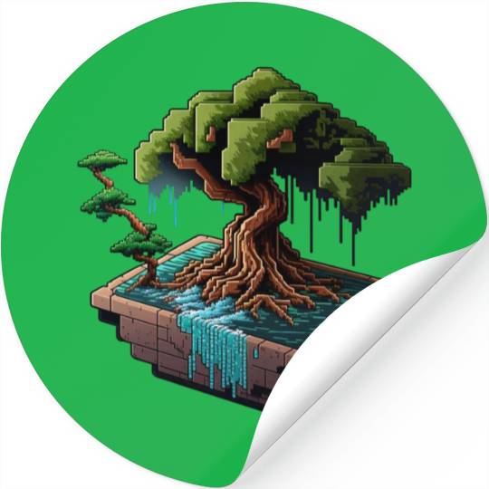 8 Bit Bonsai Tree Stickers