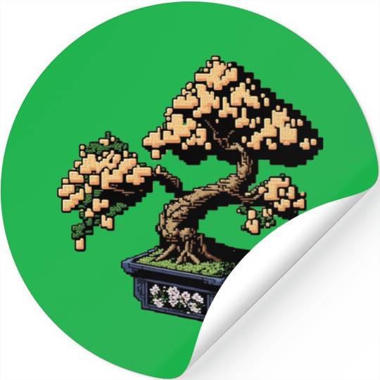 8 Bit Bonsai Tree Stickers
