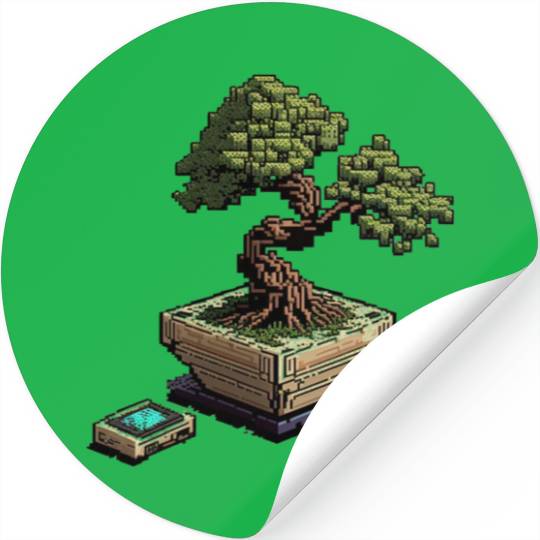 8 Bit Bonsai Tree Stickers