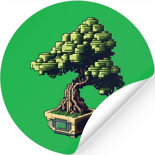 8 Bit Bonsai Tree Stickers