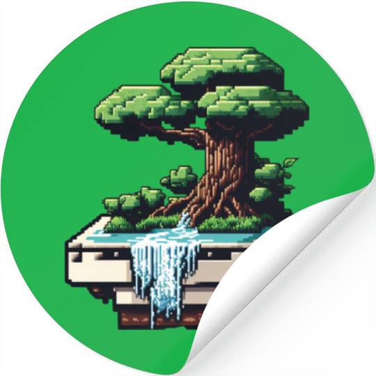 8 Bit Bonsai Tree Stickers