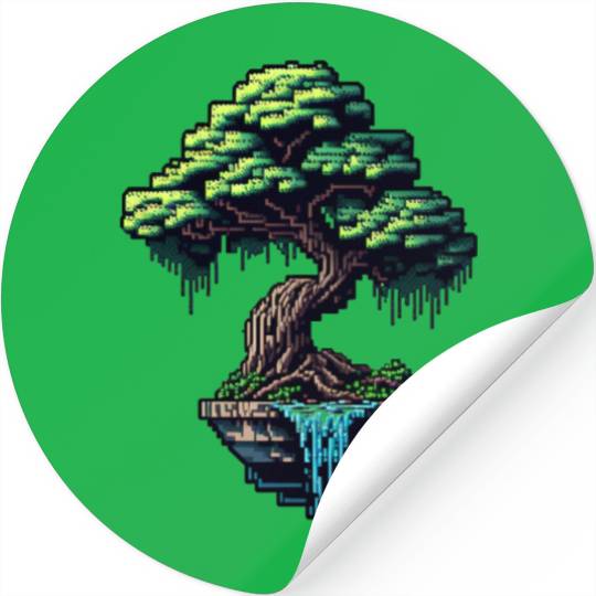 8 Bit Bonsai Tree Stickers