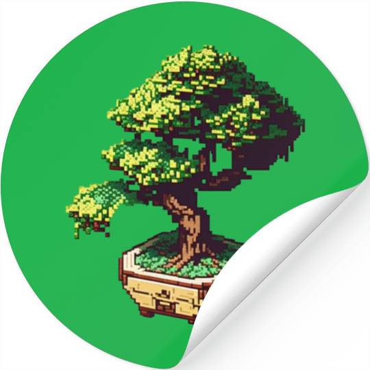 8 Bit Bonsai Tree Stickers