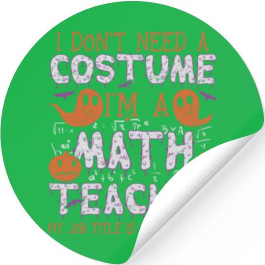 Math Teachers Love Brains - Halloween Costume Math Stickers