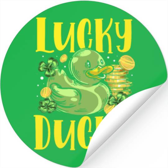 Lucky Ducky Shenanigan Irish Duck St. Patricks Day Stickers