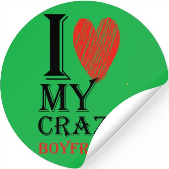 I Love My Crazy Boyfriend Purview With Red heart95 Stickers
