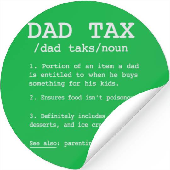 Vintage Dad Tax Definition Men Funny Father's Day Stickers