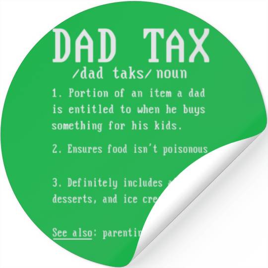 Vintage Dad Tax Definition Men Funny Father's Day Stickers