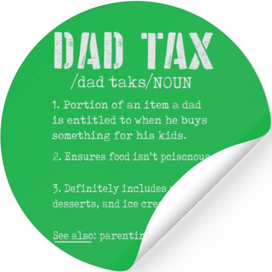 Vintage Dad Tax Definition Men Funny Father's Day Stickers