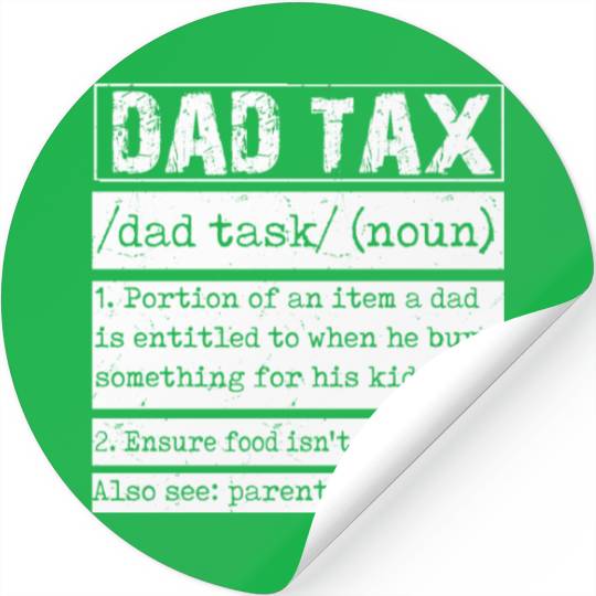 Vintage Dad Tax Definition Men Funny Father's Day Stickers