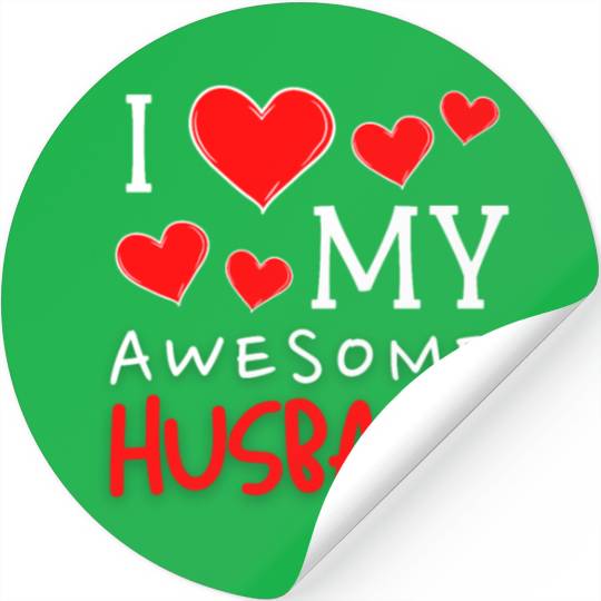 I Love My Awesome Husband Valentine Day Stickers