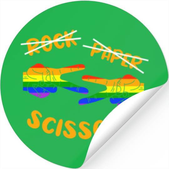 Rock Paper Scissors, LGBT Rainbow Flag Stickers