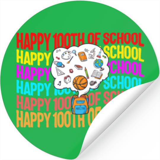 School Stickers, Happy 100th Of School Bag Things