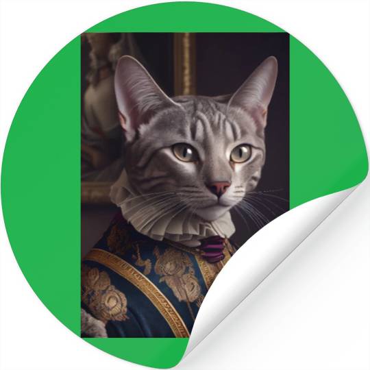 Egyptian Mau Cat Breed Portrait Royal Renaissance Stickers