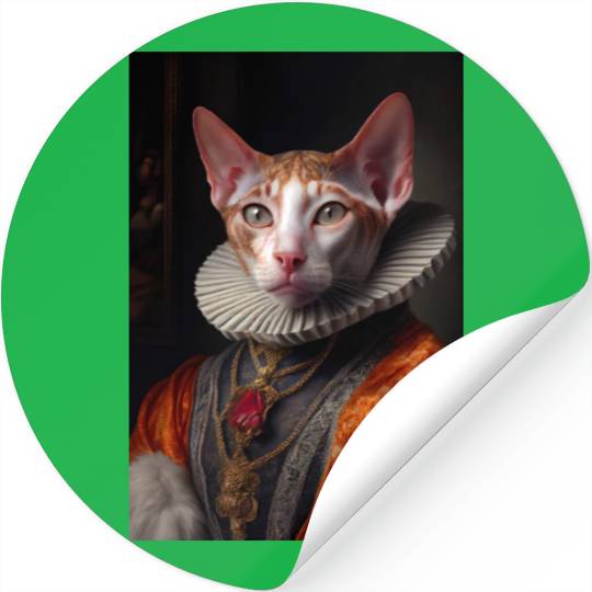 Cornish Rex Prince Cat Breed Portrait Royal Renais Stickers