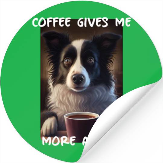 Border Collie - Coffee Gives Me More Agility (en) Stickers