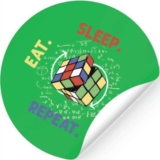 Eat Sleep Solve Repeat Math Speed Cubing Genie Stickers