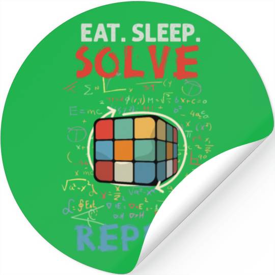 Eat Sleep Solve Repeat Math Speed Cubing Genie Stickers