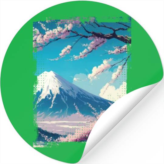 Japan Fuji Cherry Blossom Cherry Tree Stickers