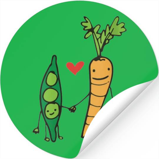 womens carrot and peas v neck Stickers