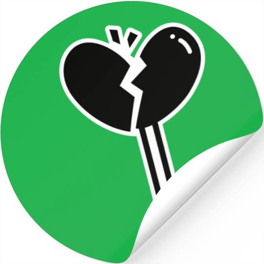 Broken Heart Lollipop Candy Stickers