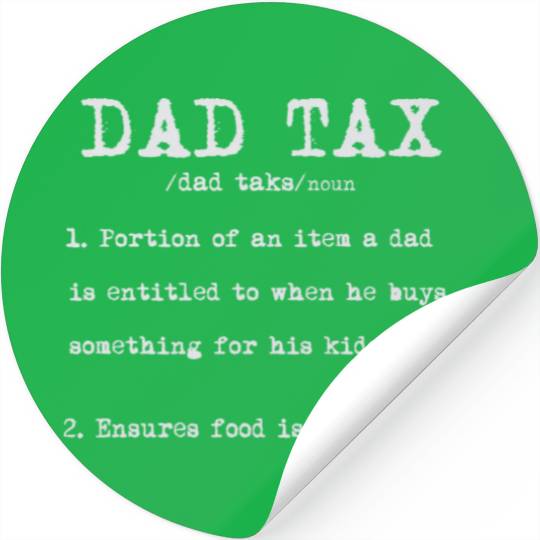 Vintage Dad Tax Definition Men Funny Father's Day Stickers