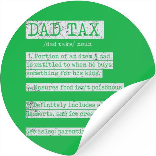 Vintage Dad Tax Definition Men Funny Father's Day Stickers