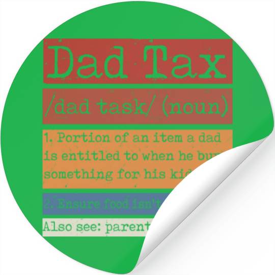 Vintage Dad Tax Definition Men Funny Father's Day Stickers