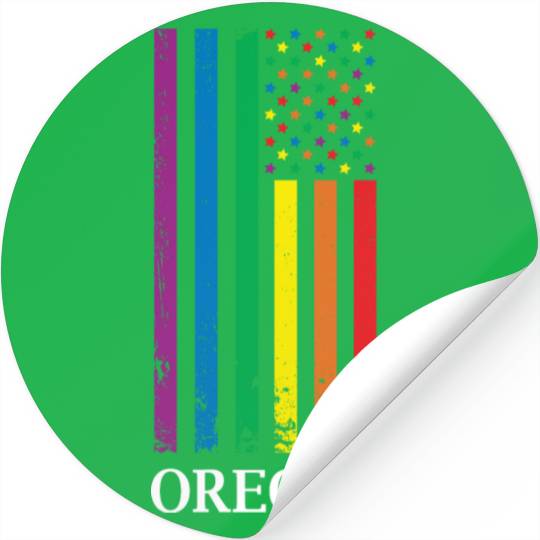 Oregon Pride Month Pride Flag LGBT Community LGBTQ Stickers