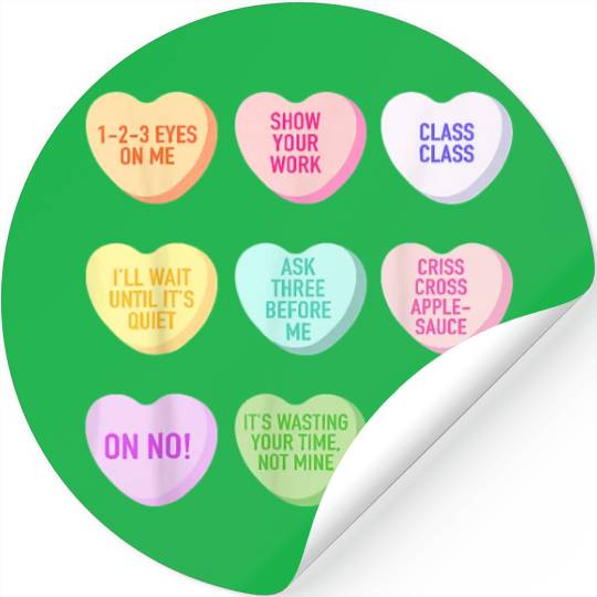 Teacher Valentines Day Conversation Heart School Stickers